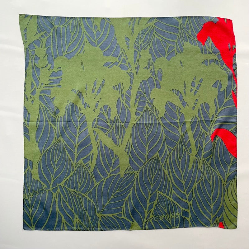 LAST1 ・Petit scarf "Kanna" desired-green series-1 (40% silk 60% rayon)