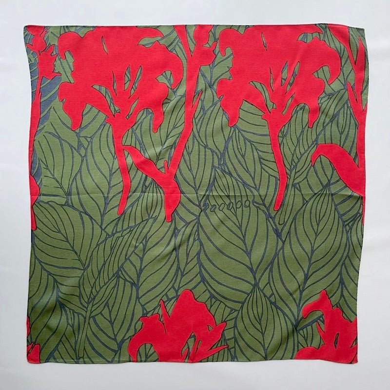 LAST1 ・Petit scarf "Kanna" desired-red series-1 (40% silk, 60% rayon)