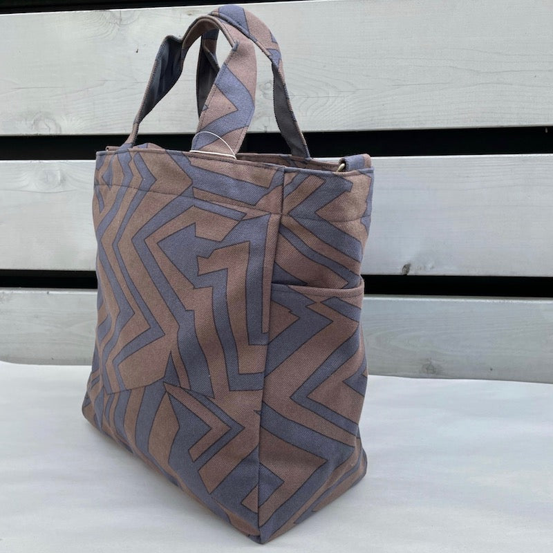 Shoulder tote “Michi” Let’s be honest Geometric pattern