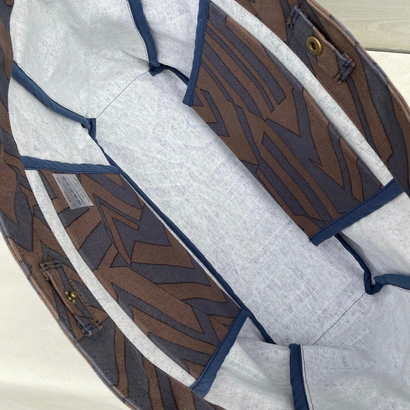Tote (M, with side pockets) ``Michi'' Let's be true Geometric pattern