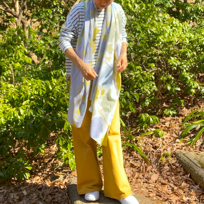 ストール「ひとつぶどう?」なごみ(コットン75%レーヨン25%)