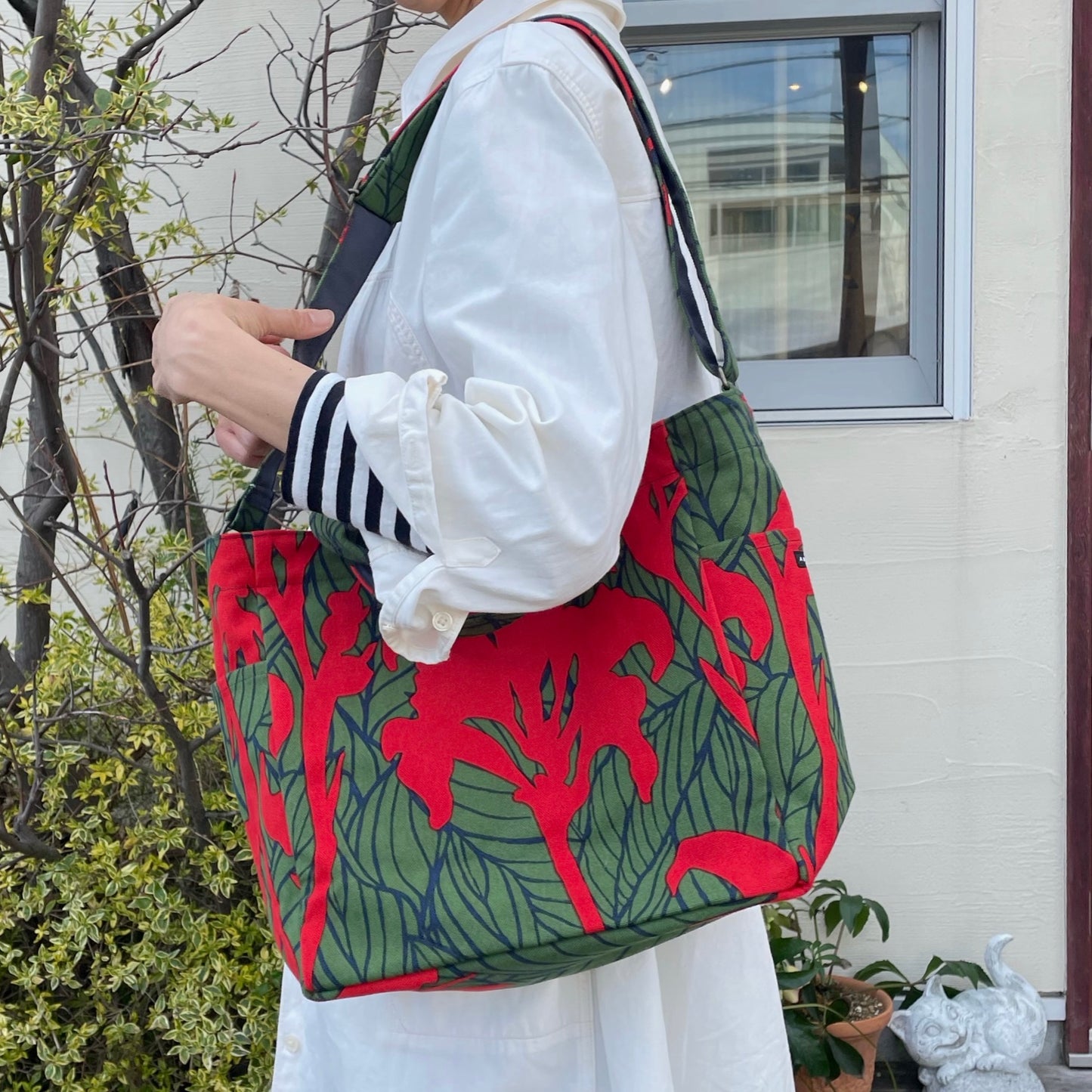 ショルダートート 「カンナ」希望_レッド