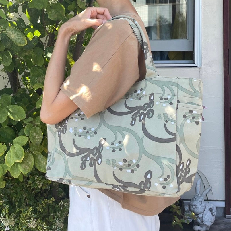 Tote (M, with side pockets) "Rice" eye! _Rice field pattern