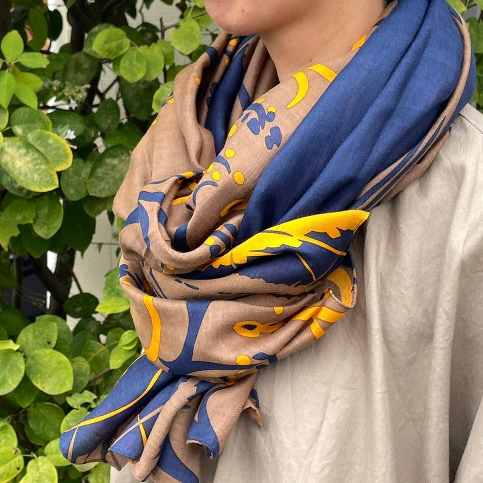 LAST1ストール「イネ」 オイシイネ!(シルク40%レーヨン60%)