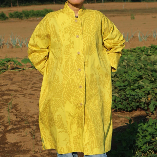 LAST1 ・Atelier coat “Kanna” Hikari (yellow x light gray)