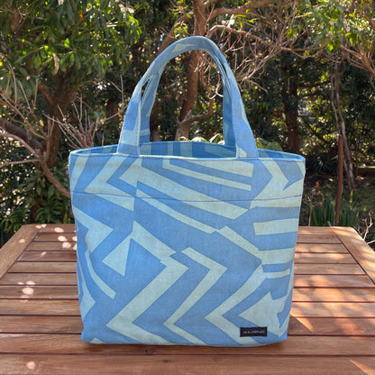 AMONG Sトート ミチ 育てよう 幾何学柄  日本製 綿コットン100% トートバッグ 道 未知 日本の言葉遊び