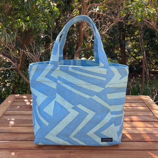 AMONG Sトート ミチ 育てよう 幾何学柄  日本製 綿コットン100% トートバッグ 道 未知 日本の言葉遊び