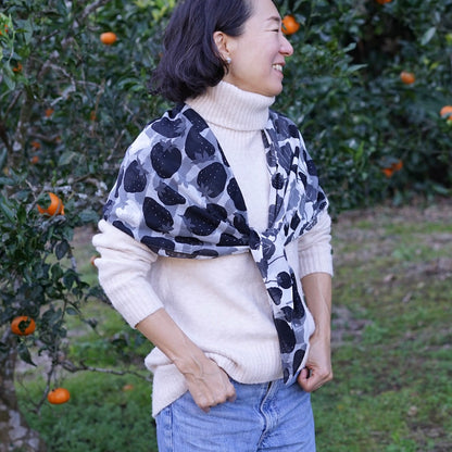 スカーフ「一期一会」おもいで（コットンシフォン100%）