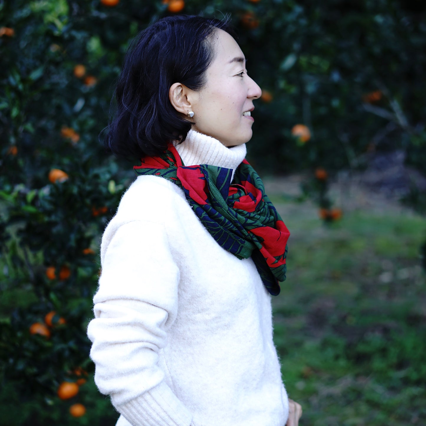 スカーフ「カンナ」希望（コットンシフォン100%）