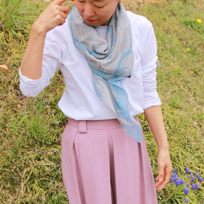 スカーフ「イネ」_ヤサシイネ！（コットンシフォン100%）