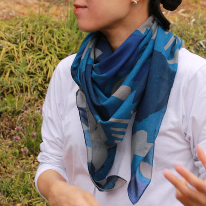 スカーフ「テンキ」_夜空（コットンシフォン100%）