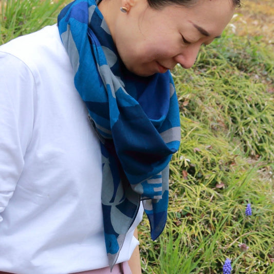 Scarf "Tenki" Bright (100% cotton chiffon)