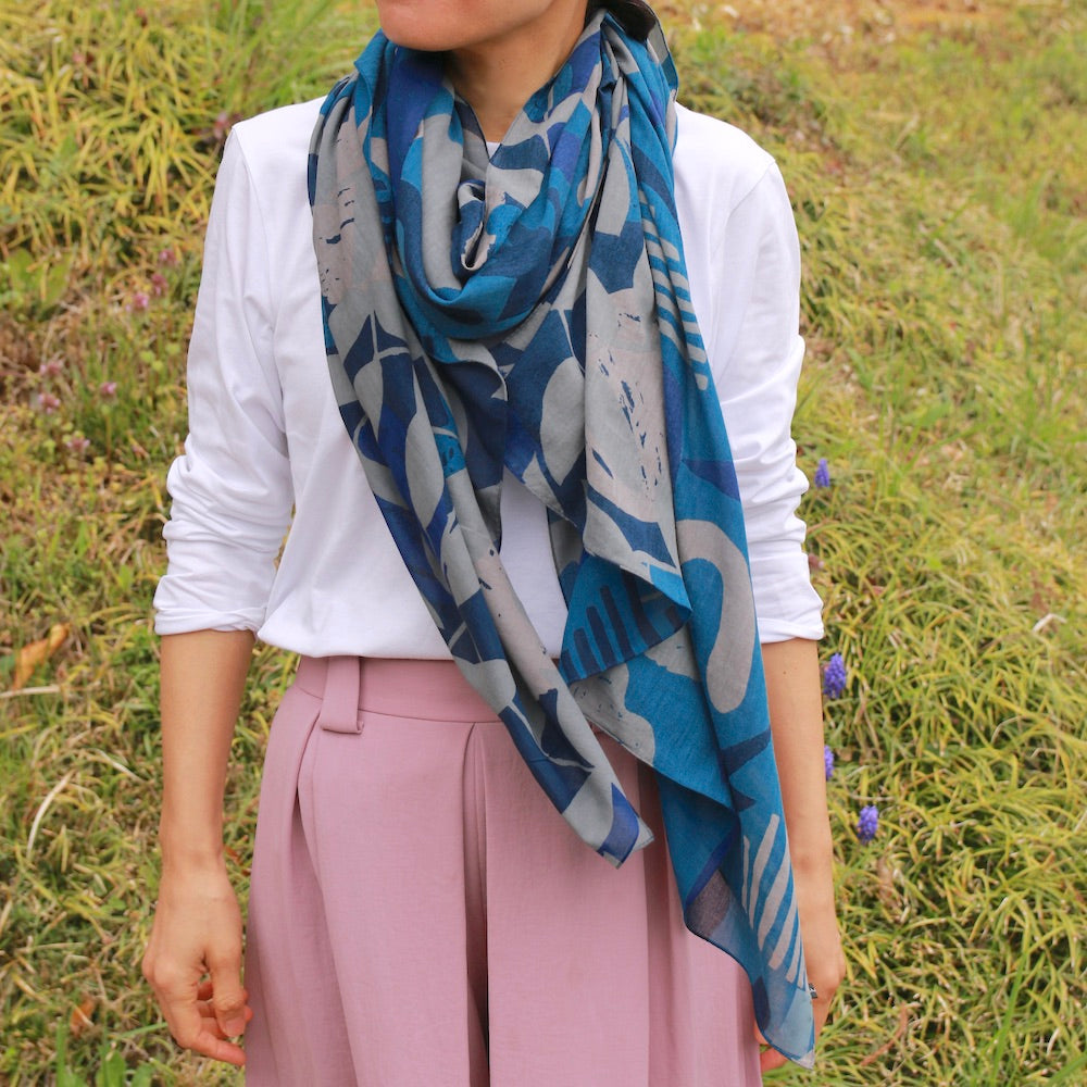 Stole "Tenki" uraraka (Bright) (100% cotton chiffon)