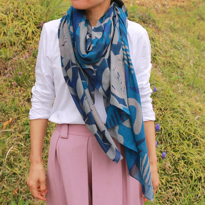 Stole "Tenki" uraraka (Bright) (100% cotton chiffon)