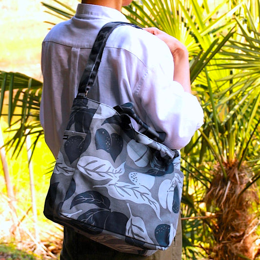 ショルダートートバッグ 「桃栗三年柿八年」_濃淡_濃い