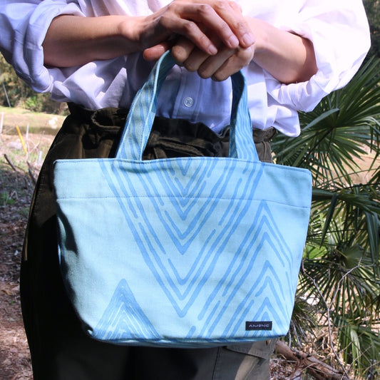 AMONG Sトート Sサイズ ミチ 育てよう 菱柄 ヒシガラ 日本製 綿コットン100% トートバッグ 道 未知 日本の言葉遊び