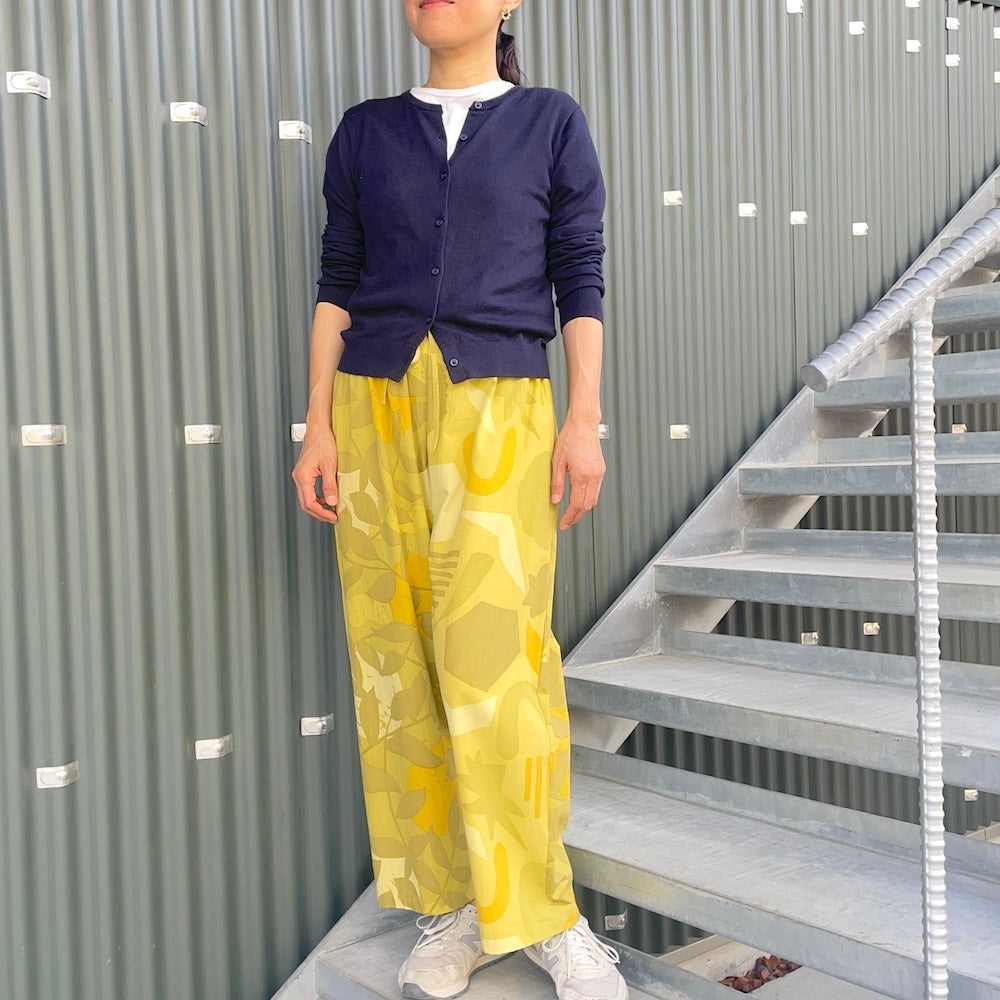 AMONG パンツ テンキ ひだまり コットン100%で履き心地が良い 手捺染 手染め テキスタイル綿  オリジナル ズボン