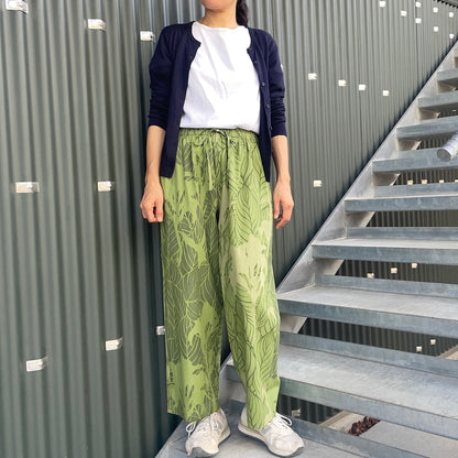 AMONG パンツ カンナ 探検 コットン100%で履き心地が良い 手捺染 手染め テキスタイル綿  オリジナル ズボン