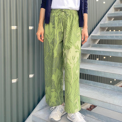 AMONG パンツ カンナ 探検 コットン100%で履き心地が良い 手捺染 手染め テキスタイル綿  オリジナル ズボン