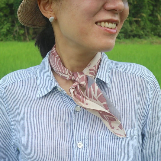 Petit scarf "Kanna" generous size_pink brown (40% silk 60% rayon)