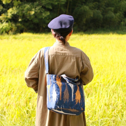 ショルダートート 「イネ」オイシイネ！_稲穂（ネイビー）