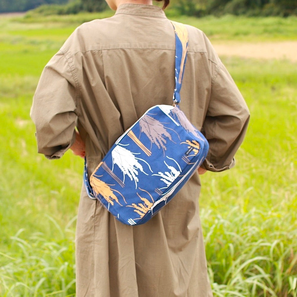 ショルダーバッグ 「イネ」オイシイネ！_稲穂（ネイビー）