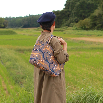 トート（M・サイドポケット付）「イネ」 オイシイネ！_田んぼ（ブラウン）