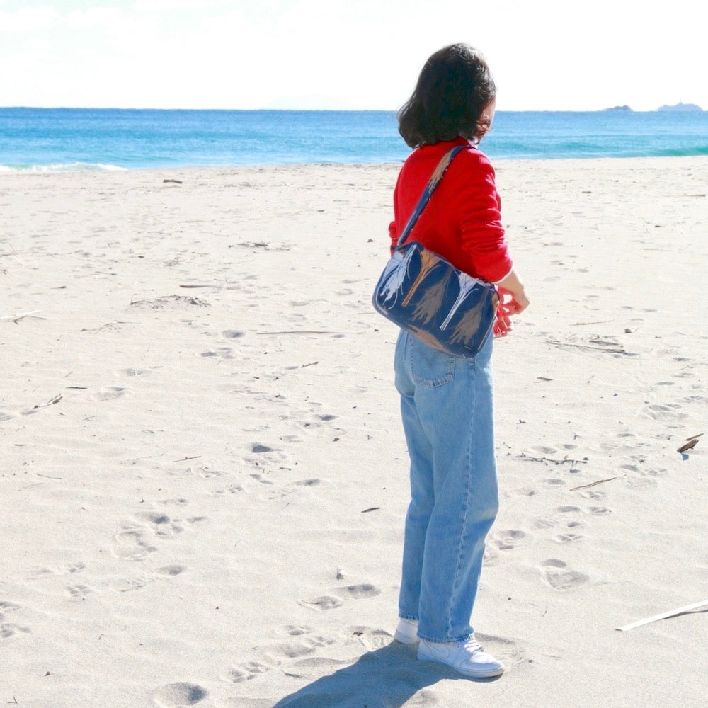 おでかけショルダー 「イネ」オイシイネ！_稲穂（ネイビー）