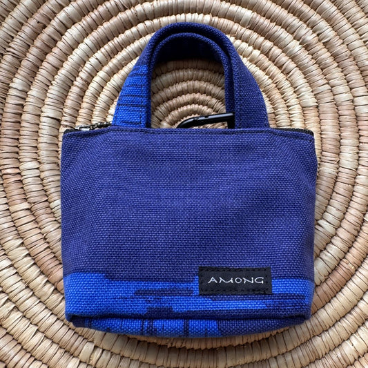 AMONG ミニトートバッグ 太陽と月 月光浴  小型 小さな キャンバスバッグ キーホルダー 小物入れ バックチャーム