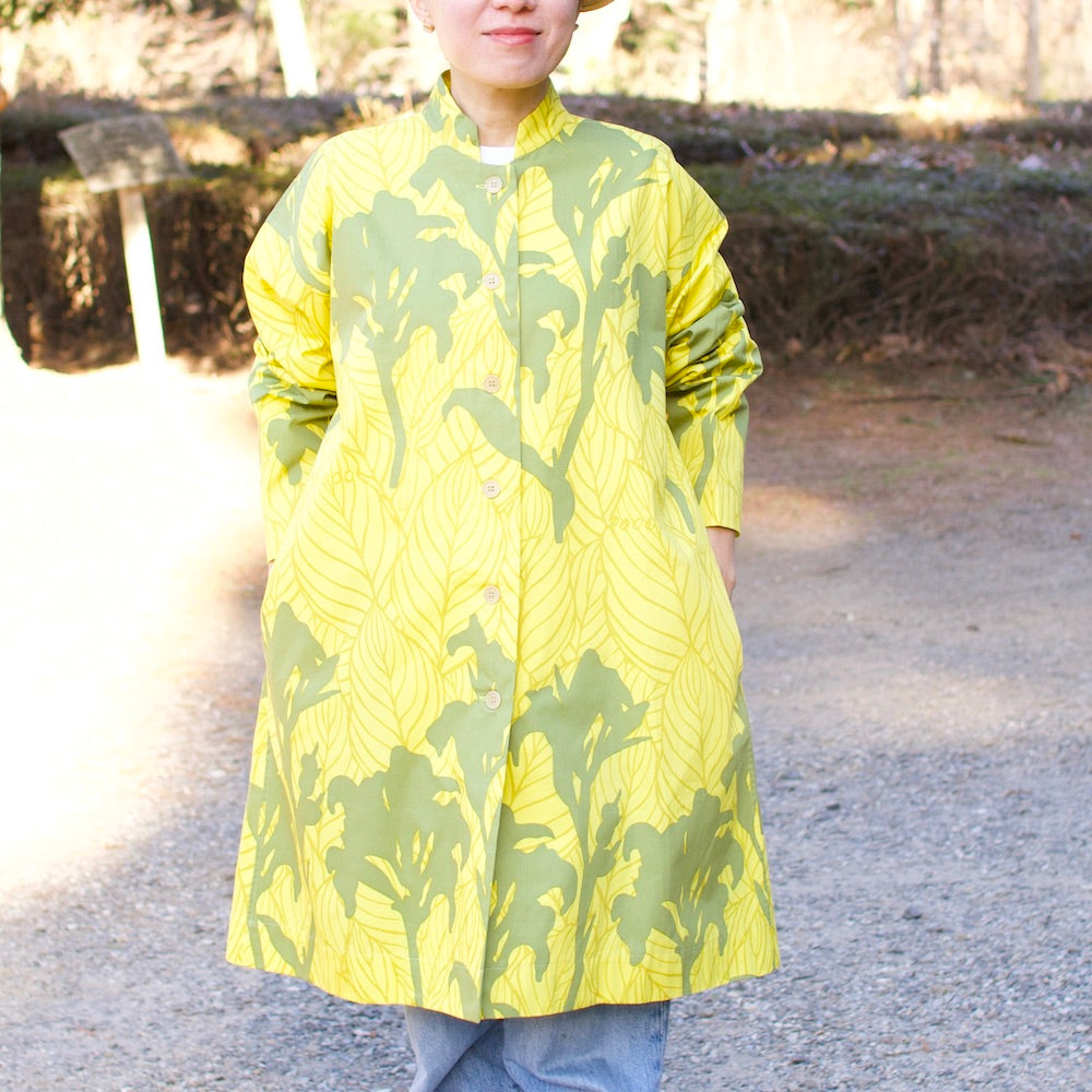 LAST1 ・Atelier coat “Kanna” Hikari (yellow x light gray)