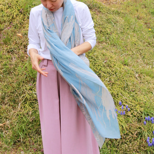 Stole "Tenki" uraraka (Bright) (100% cotton chiffon)