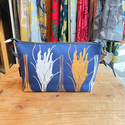 ミニショルダー 「イネ」オイシイネ！_稲穂柄(ネイビー)