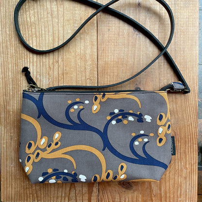 ミニショルダー 「イネ」オイシイネ！_稲穂＆田んぼ（ネイビー＆ブラウン）