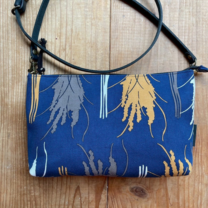 ミニショルダー 「イネ」オイシイネ！_稲穂柄(ネイビー)