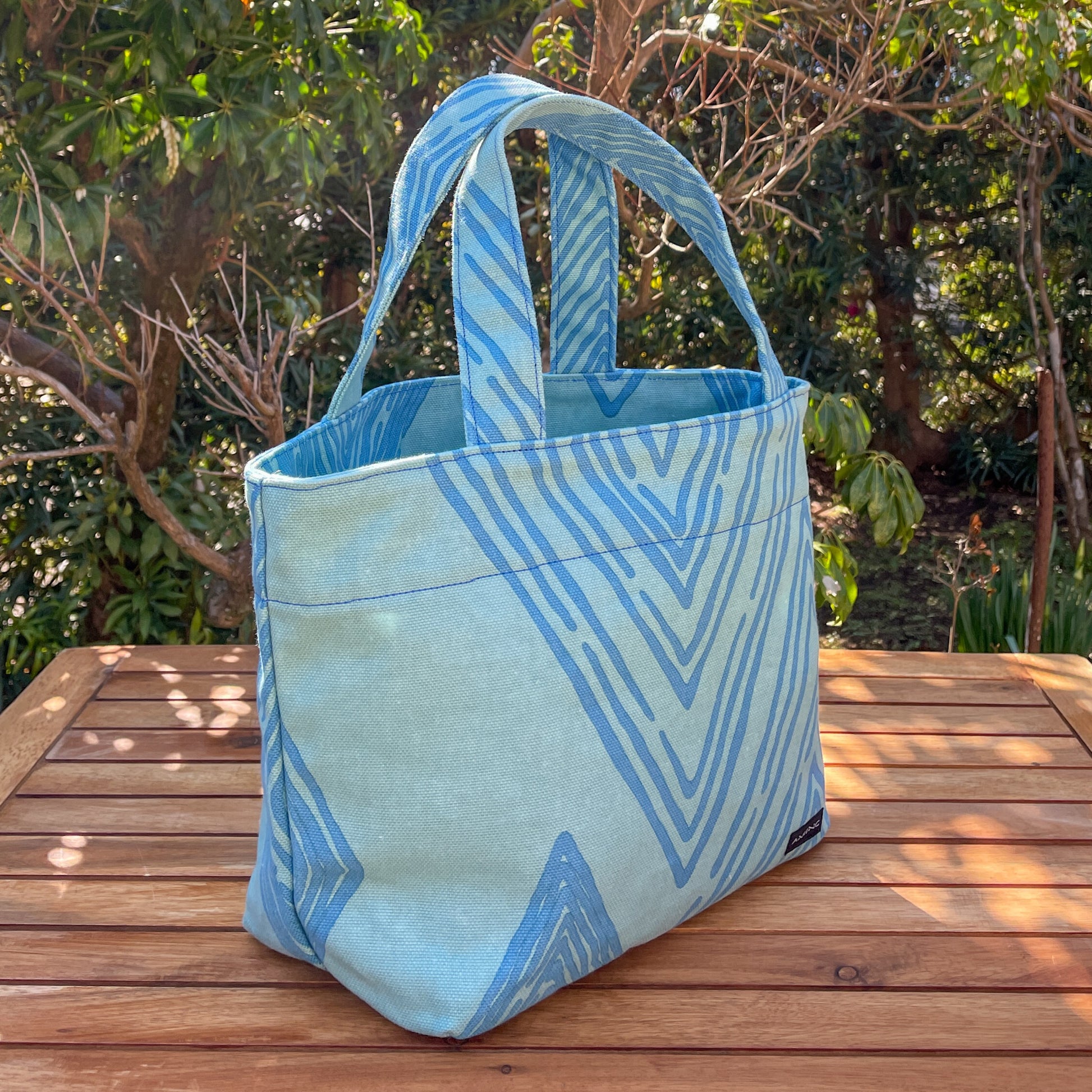 AMONG Sトート Sサイズ ミチ 育てよう 菱柄 ヒシガラ 日本製 綿コットン100% トートバッグ 道 未知 日本の言葉遊び