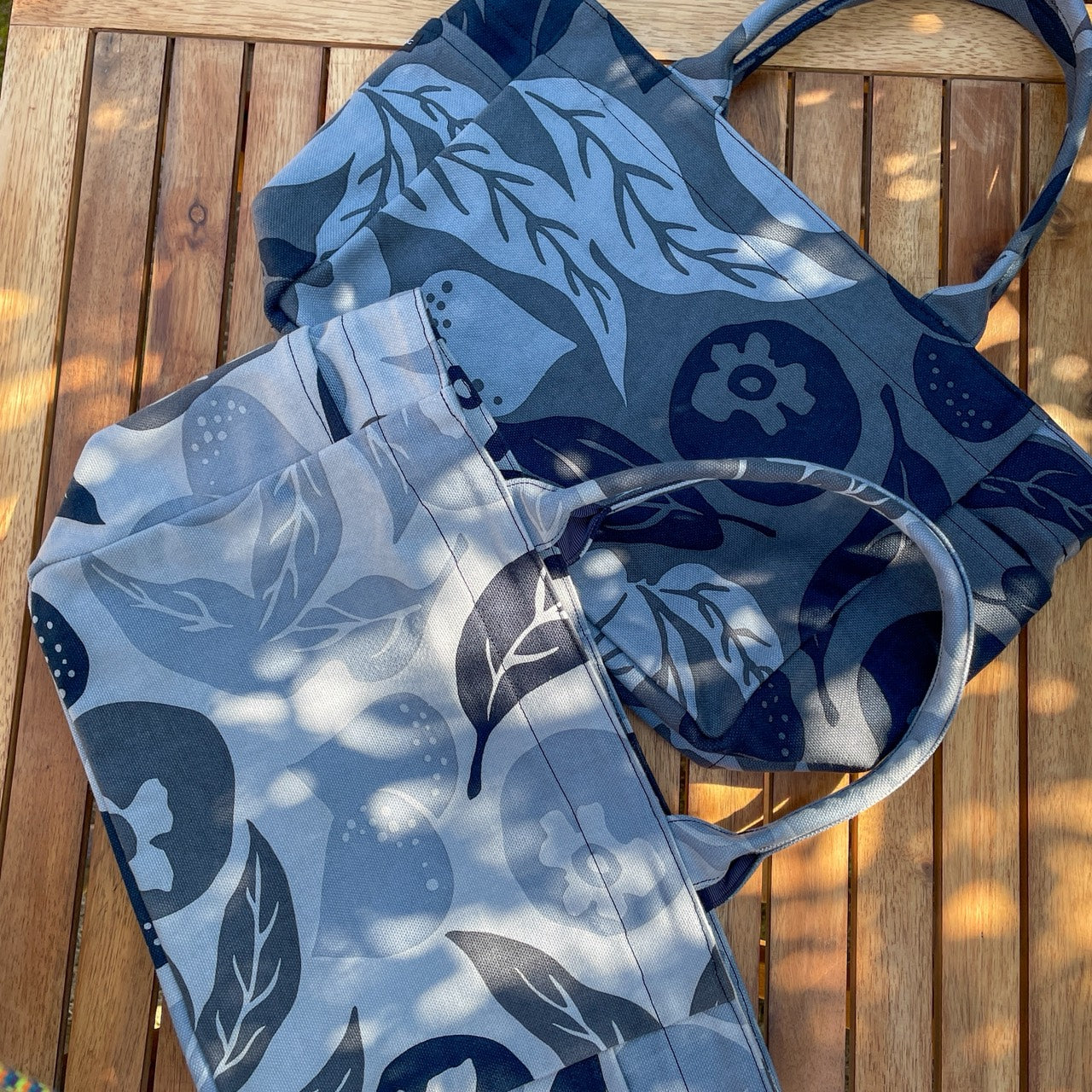 Tote (M, with side pocket) "Starfruit" Gift_Wooden pattern