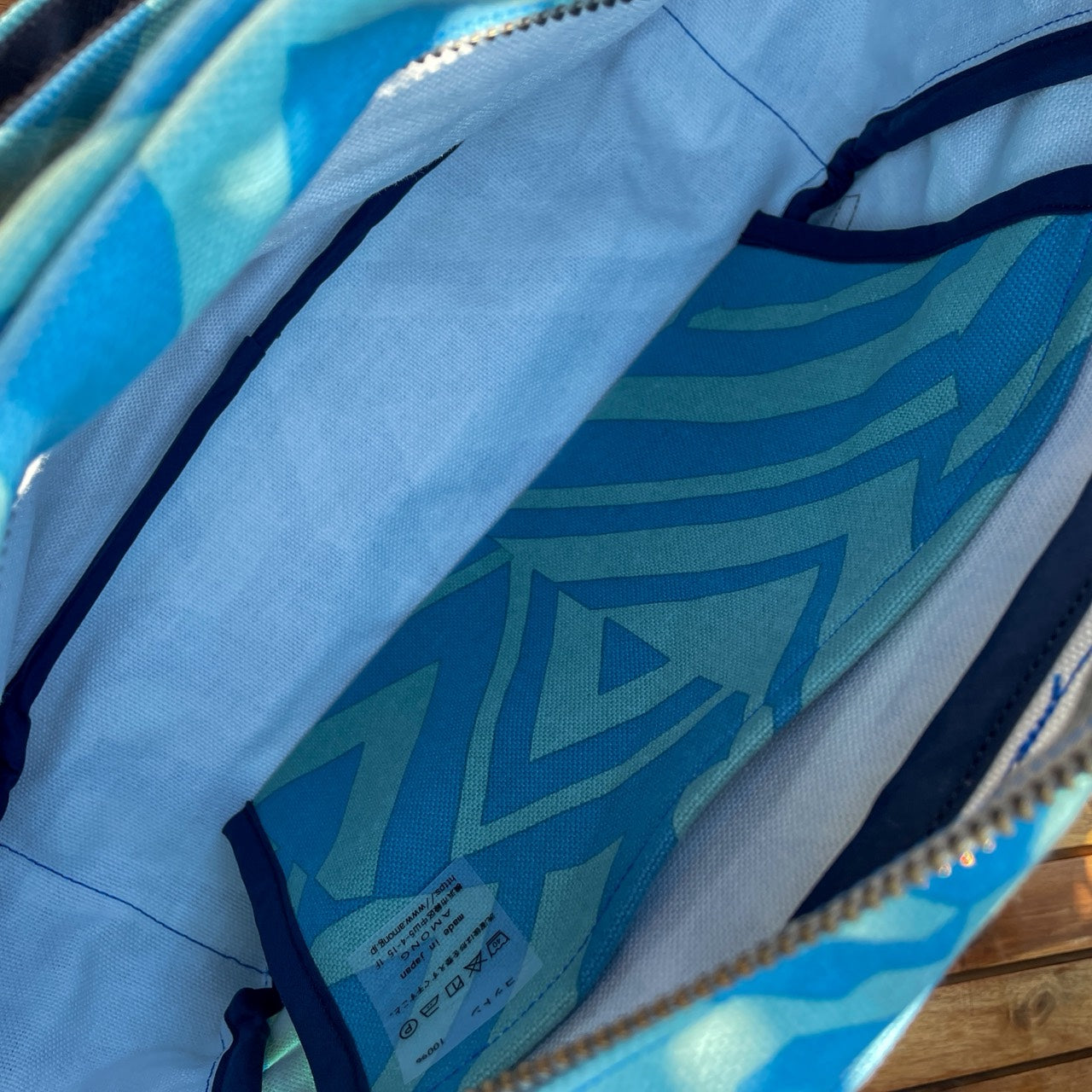 AMONG おでかけショルダーバッグ ミチ 育てよう 幾何学柄 日本製 綿コットン100% ショルダーバッグ  旅行用バッグ 道 未知 日本の言葉遊び