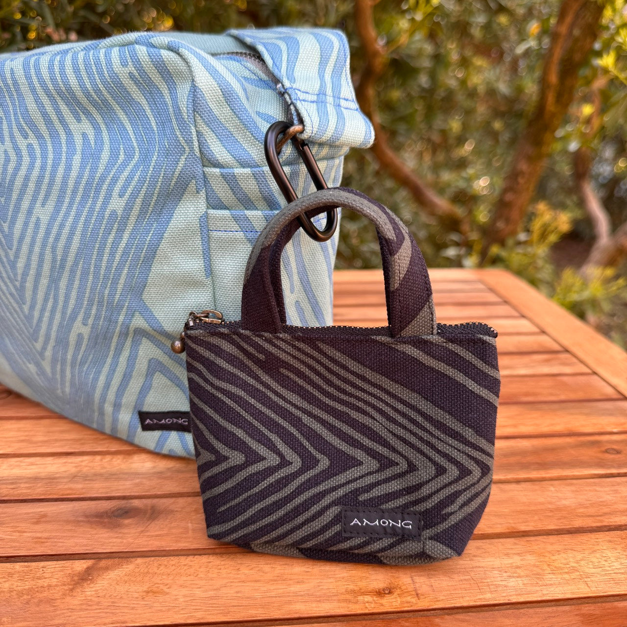 AMONG ミニトートバッグ ミチ 決めてみよう 小型 小さな キャンバスバッグ キーホルダー 小物入れ
