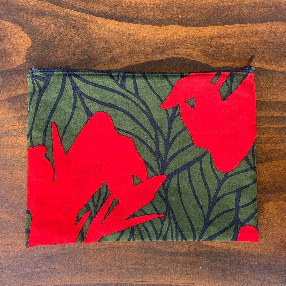 AMONG 撥水ポーチ カンナ 希望 レッド  ポリエステル ポーチ 捺染染め  日本製 