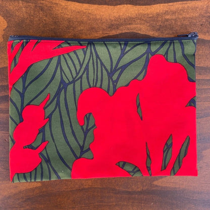 AMONG 撥水ポーチ カンナ 希望 レッド  ポリエステル ポーチ 捺染染め  日本製 
