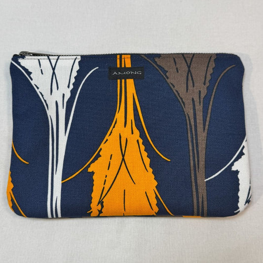 ポーチ 「イネ」_オイシイネ！_稲穂&田んぼ(ネイビー＆ブラウン) 2