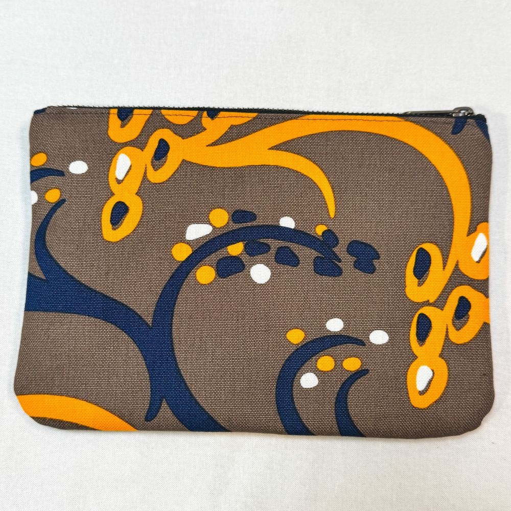 ポーチ 「イネ」_オイシイネ！_稲穂&田んぼ(ネイビー＆ブラウン) 2