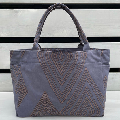 Tote (M, with side pockets) "Michi" Let's say what we really think Diamond pattern