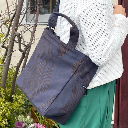 Shoulder tote “Michi” Let’s say what we really think Diamond pattern